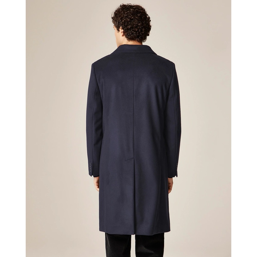 J.Crew Mens 38R Rivington Topcoat Navy Blue Wool Cashmere Italian Fabric NEW - Picture 15 of 16